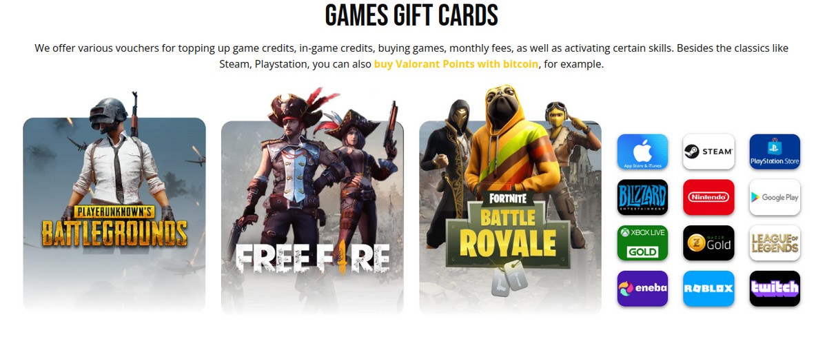 Games gift cards