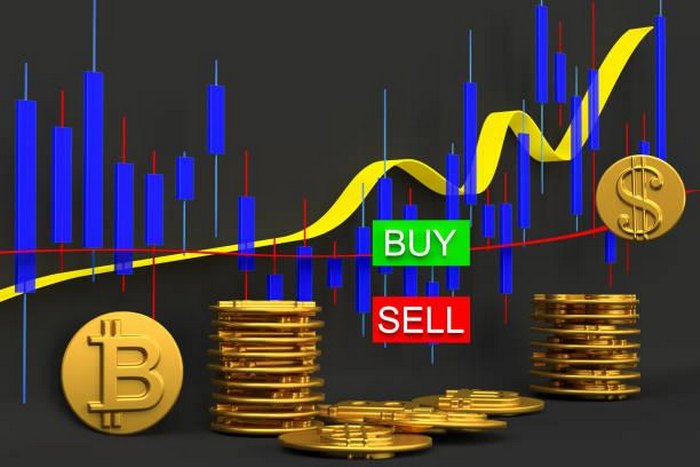 Graphical representation of price chart and Bitcoin