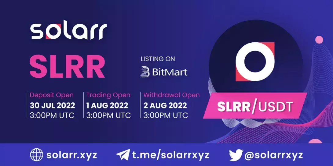 SOLARR Announces SLRR Token Listing on BitMart, Launches Free Minting for Creators