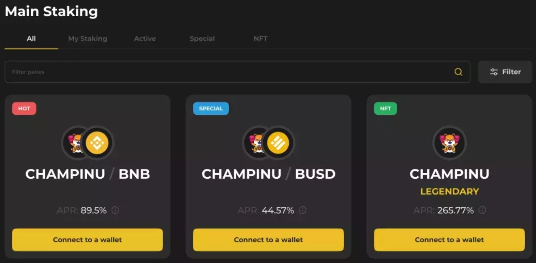 ChampInu to offer the first NFT-based staking pool on the Binance Smart Chain