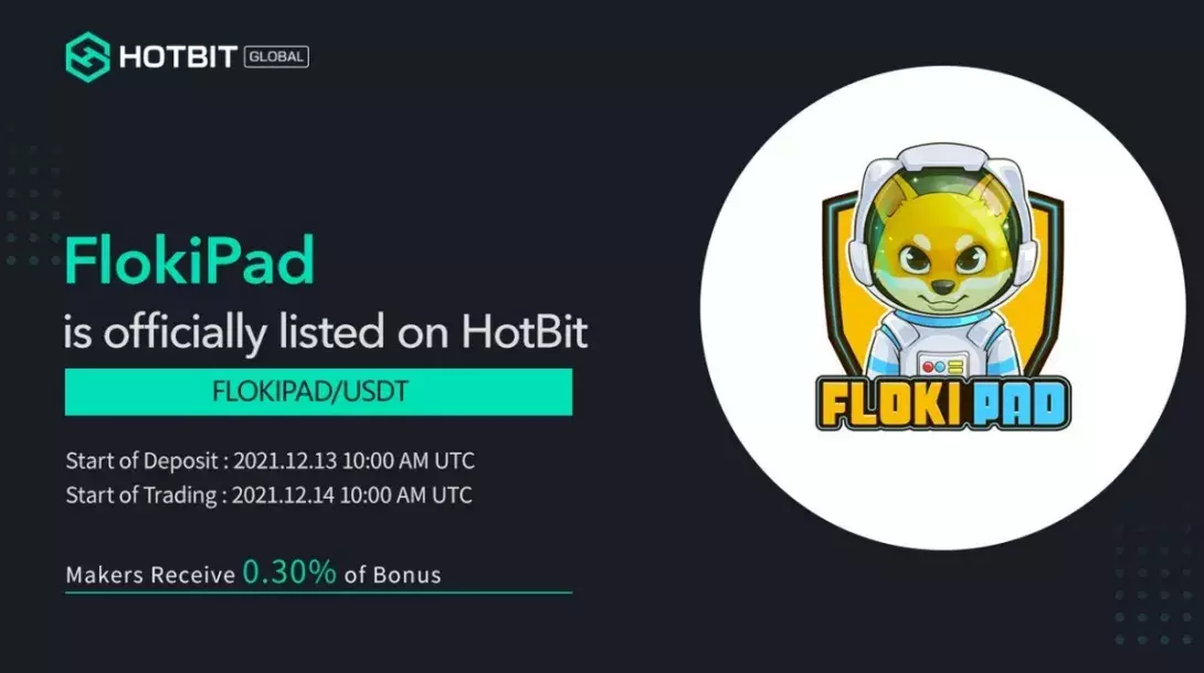 $FLOKIPAD To Be Listed At HotBit On December 14th