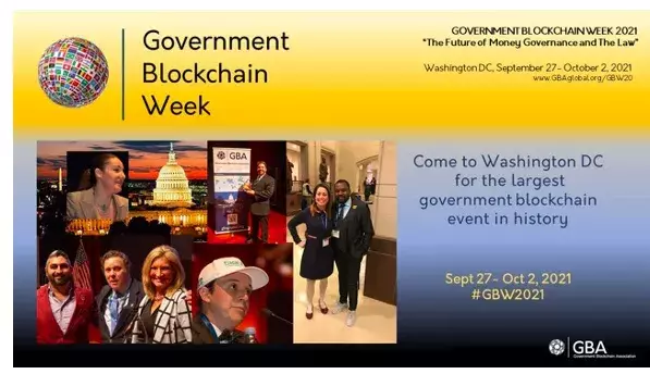 Government Blockchain Association Announces Government Blockchain Week in Washington DC September 27 - October 2