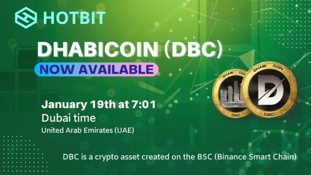 Hotbit lists DhabiCoin (DBC) for investors trading their DBC